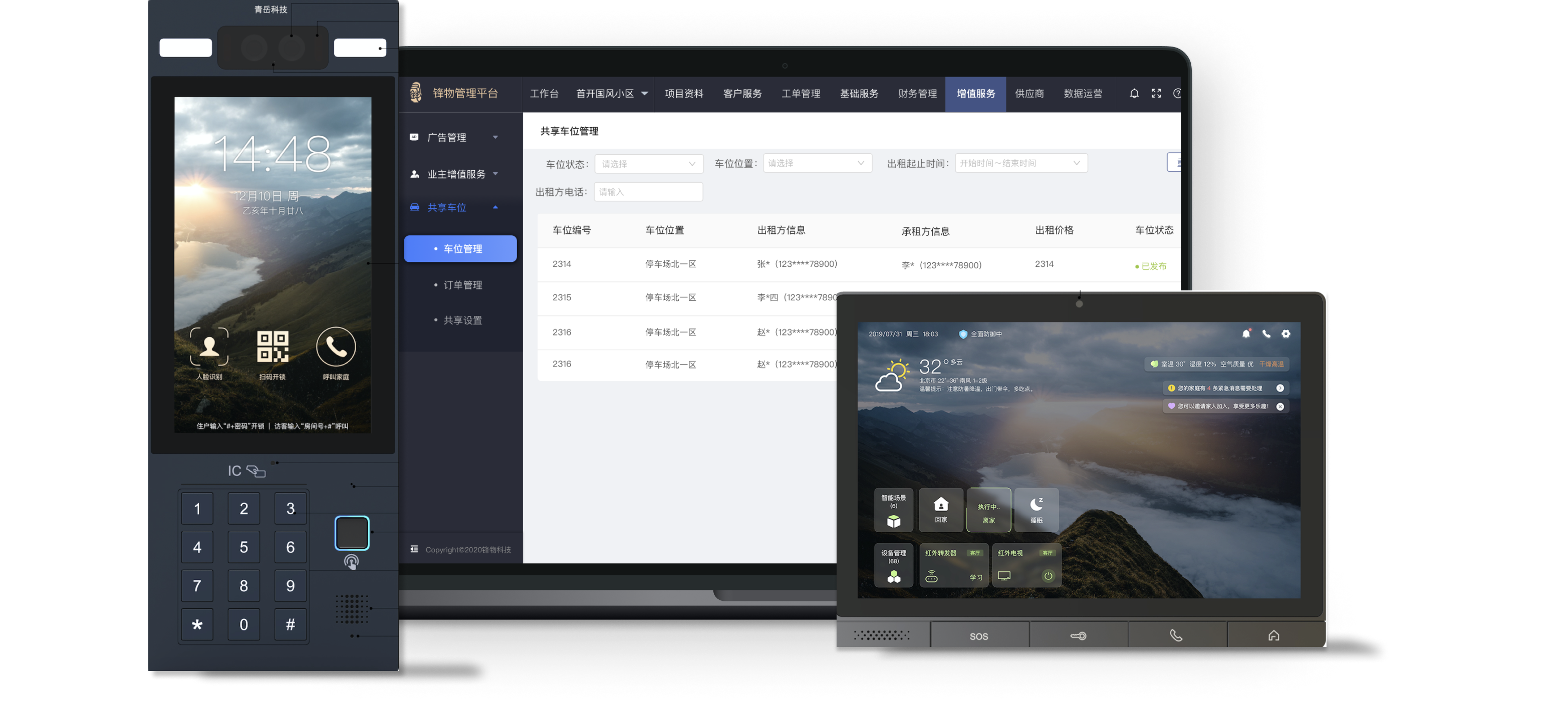 Access-control hardware, central-control hardware, and connected Android software